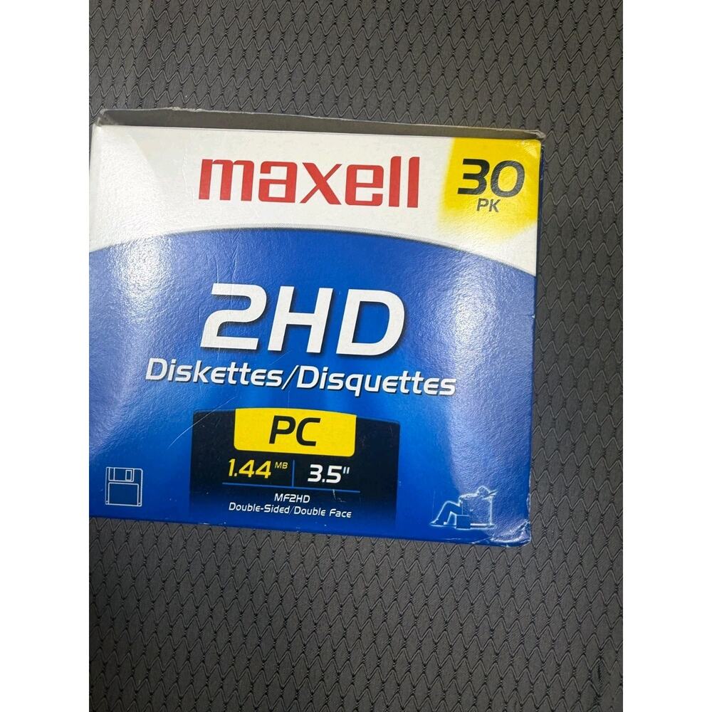 NOS Maxell 2HD MF2HD 1.44 mb 3.5" 27 PC Floppy Diskettes High Density Disk Black